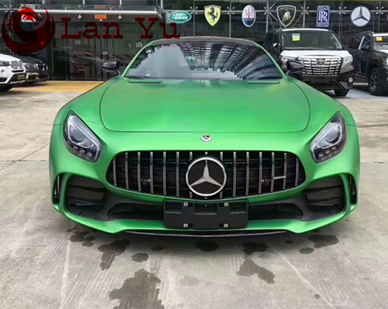 Suitable for Mercedes AMG GT GTS GTC refitting GTR big surrounding carbon fiber front bumper middle net front bumper lower lip