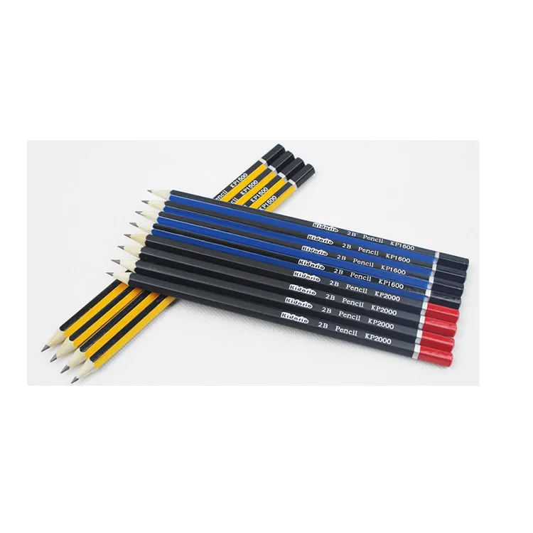 Wholesale students wood standard sketch pencils with eraser for sketching drawing
