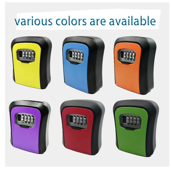 Key storage box with 4 code combination lock safe wall mount key safe