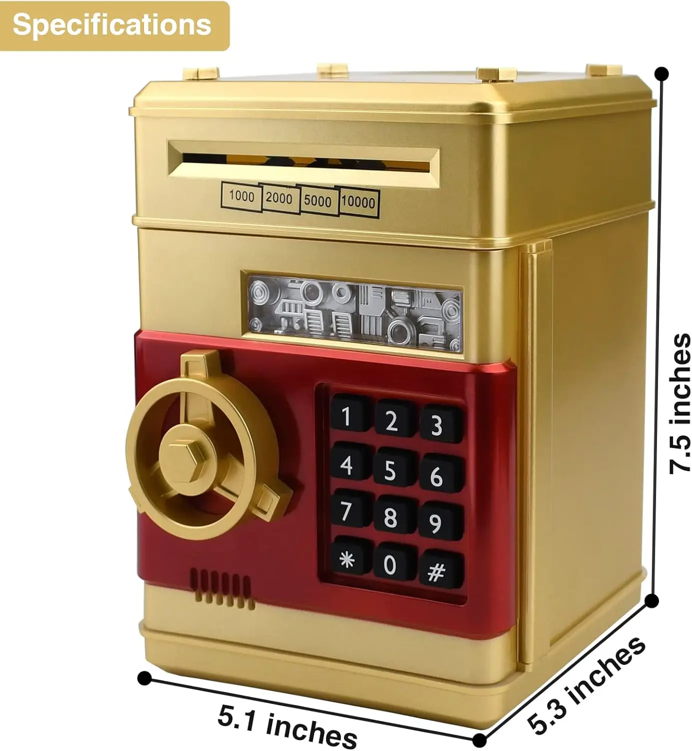 ATM Piggy Bank Security Machine Best Gift for Kids,Electronic Code Piggy Bank Auto Scroll Paper Money Saving Box Coin Bank