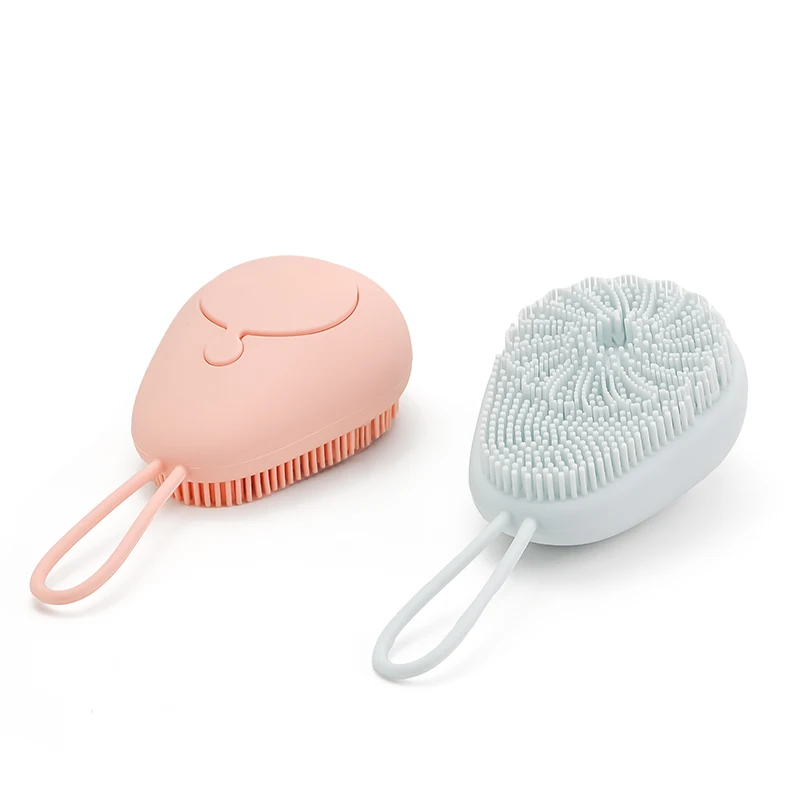 Double Sided Exfoliating Exfoliator Back Skin Massager Skin Cleaning Shower Silicone Shampoo Spa Body Brushing Set Bath Brush