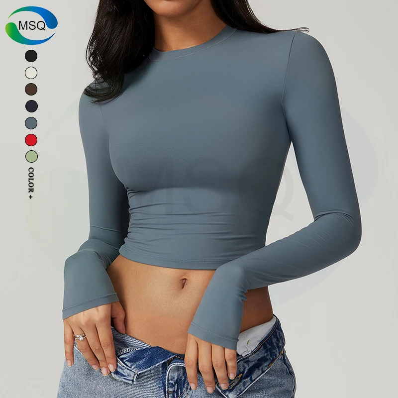 Gym Fitness Tank Workout Running Sports Clothes Active Wear T-Shirts Long Sleeve Yoga Crop Top For Women