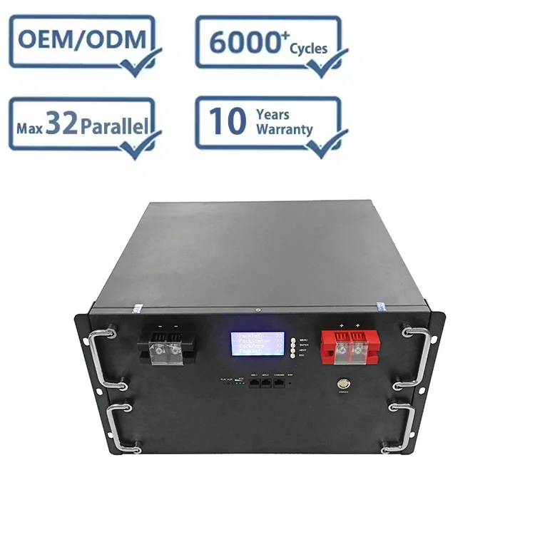 High Capacity 51.2V 48V  24V 100Ah 200ah Rack Mounted Lifepo4 Lithium Battery 8000 Cycle Life Home Solar Energy Storage System