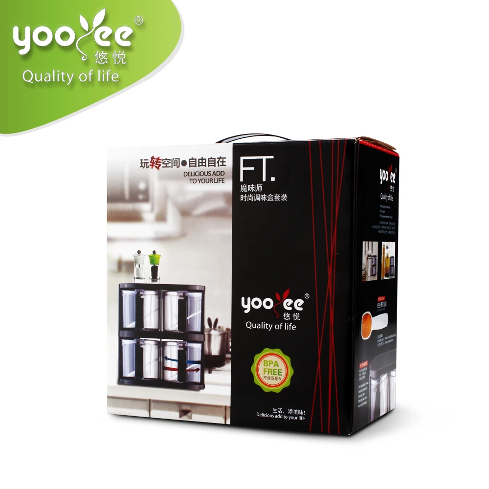 Spice Jars Hot Selling Plastic 4 Pieces Storage Bottles & Jars,herb & Spice Tools Salt Pigs, Cellars & Servers Acceptable Cover