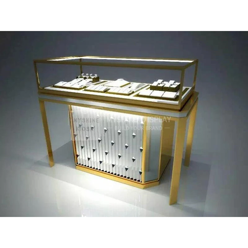 Myshine Shop Design Jewelry Store Display Counter Furniture Glass Display Jewellery Showcase  Glass Display Showcase