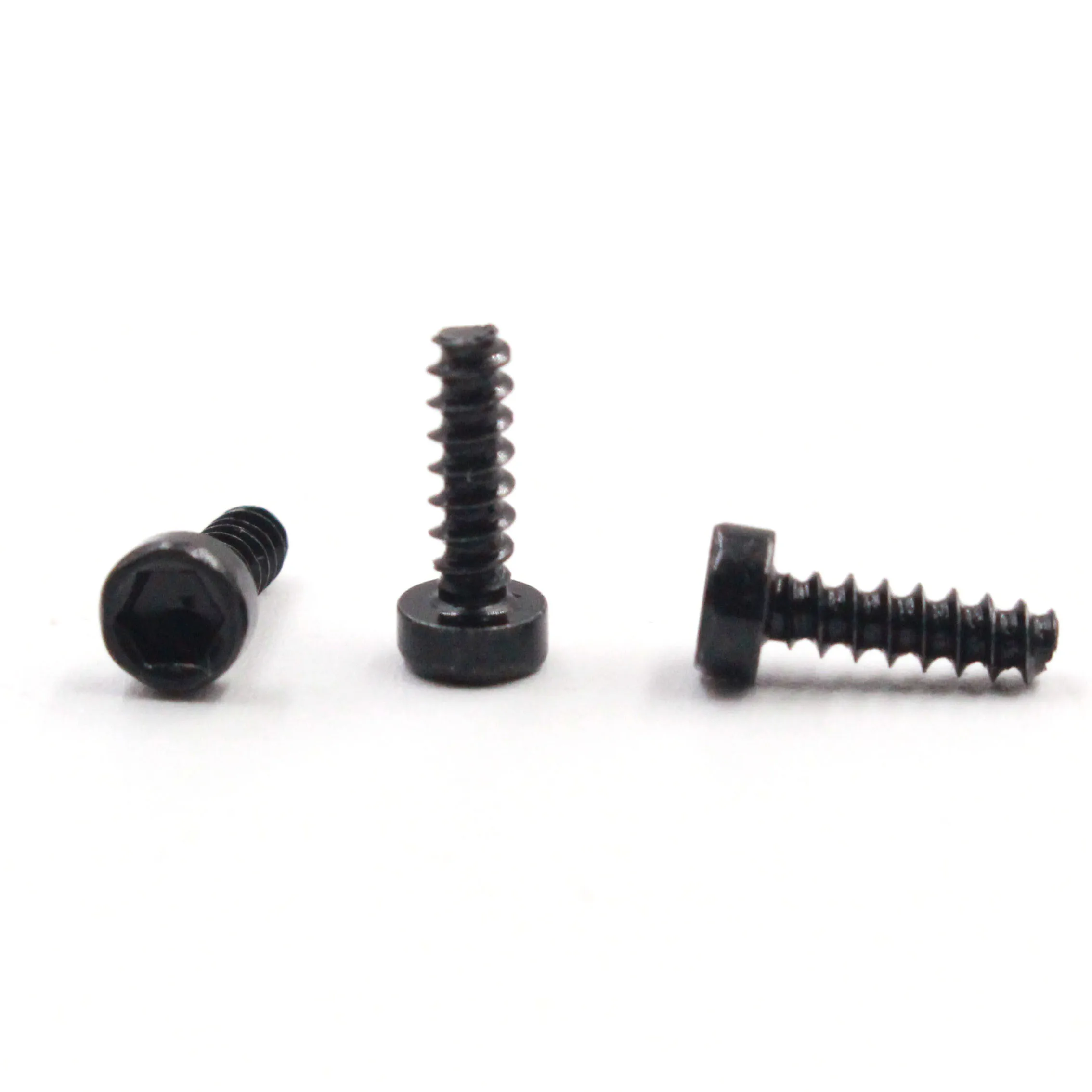China Metal self tapping M1.4 M2 M3 M4 M5 M6 screws cylindrical black small allen flat screw For Plastic