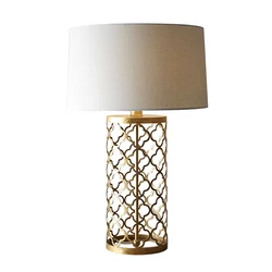 new design modern golden iron mosaic drum table lamp for home decoration