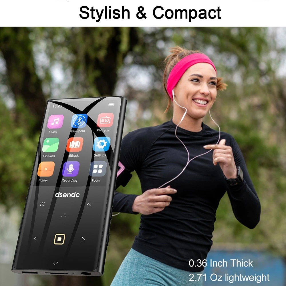 dsendc MP3 Music Player 2.4 Inch LCD Screen Lossless HiFi Sound MP4 with Recorder FM E-Book