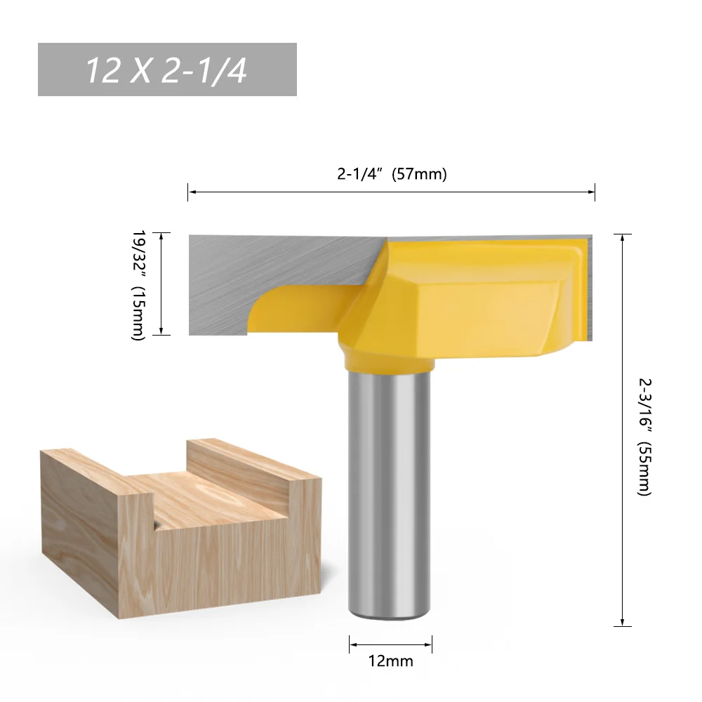 1/2mm /12mm /8mm shank Clear Bottom Cutting Angle Large Diameter Woodworking Router Bits