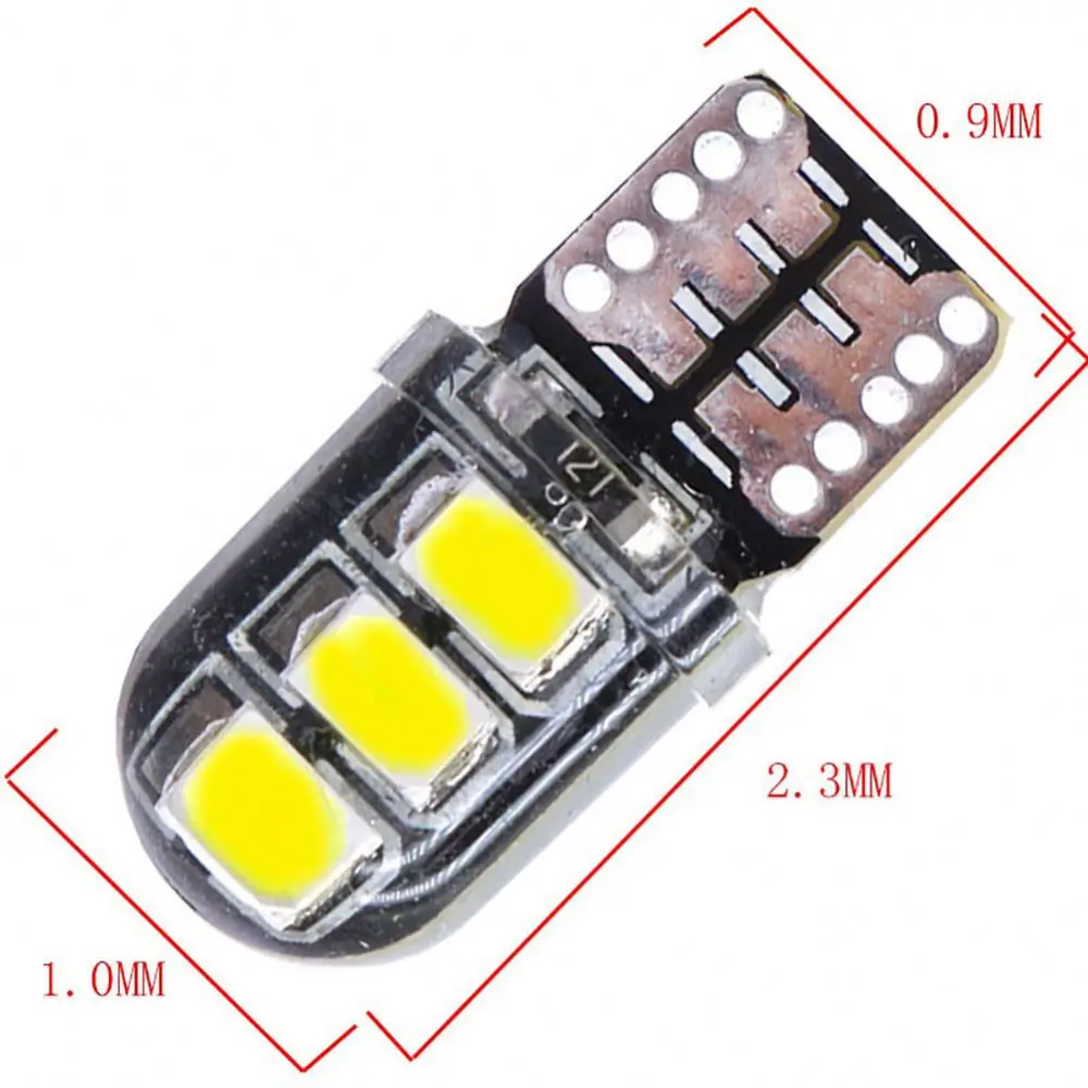 2020 Newest 1 PCS W5W SMD2835 6-LED Silicone Waterproof Car Vehicle Light Lamp Bulb car lights exterior 2.3cm x 1cm