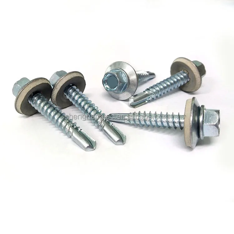 Building roofing hex head tornillos self drilling tek screws with rubber washers from China screw manufacturer