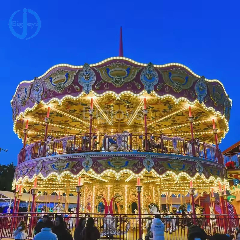Beautiful Interesting large carousel horse Speed:3.5 laps/min Double Deck Carousel