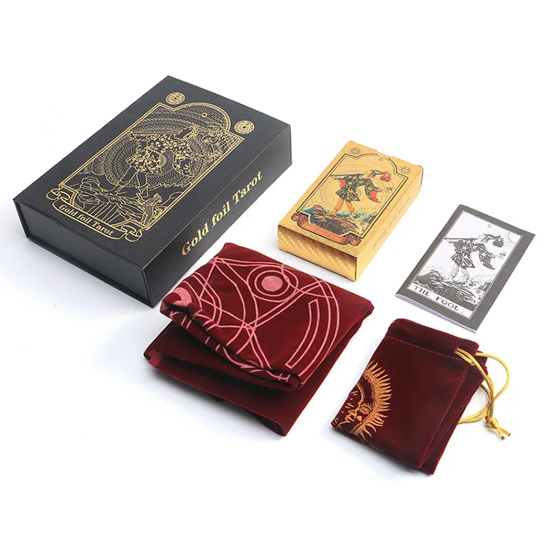 Factory Tarot Cards Custom Printing Cheap Tarot Cards High Quality Divination Game 12x7 Gold Foil  Tarot