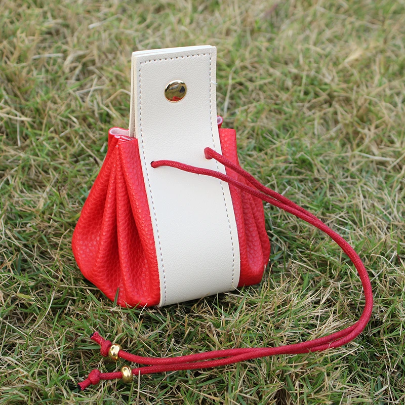 Vegan Leather Game Dice Tray Pouch Bag Drawstring Coin Purses Camping Tool Holder Bag