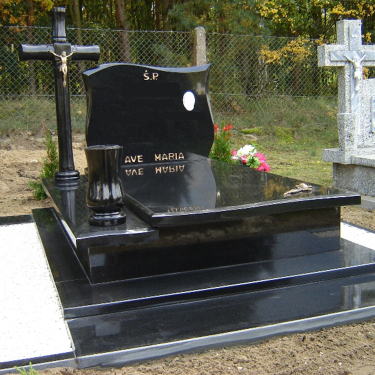 JK China hand carving black granite Poland style monument