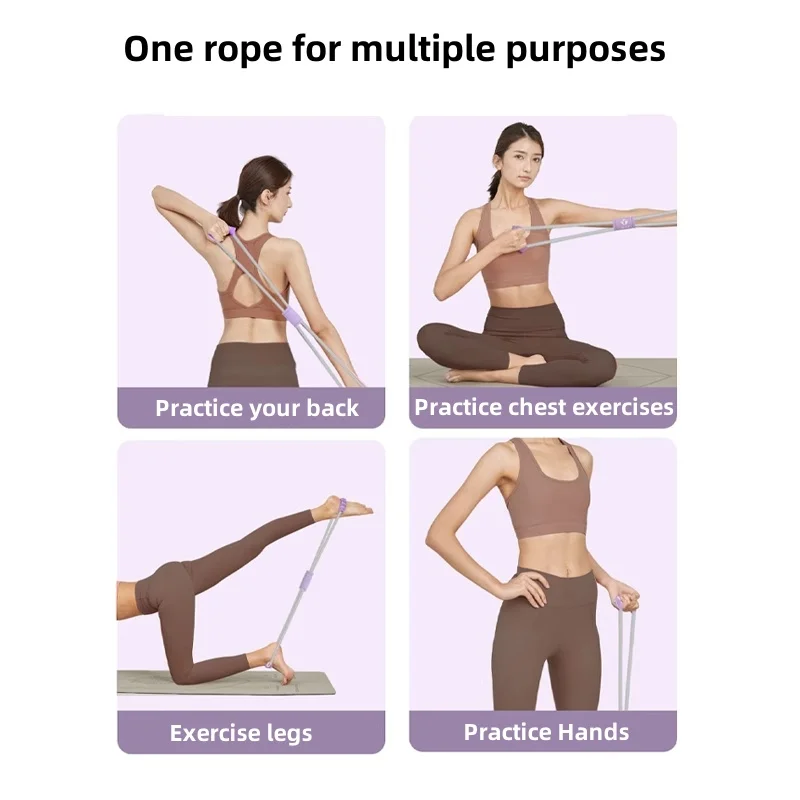 Yoga Tension Rope Wall Pulley Purple Tension of Straps and Yoga Ropes Rope Pull Machine