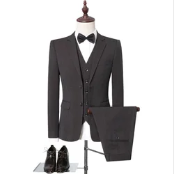 Custom European style formal mens suit three pieces set with high quality