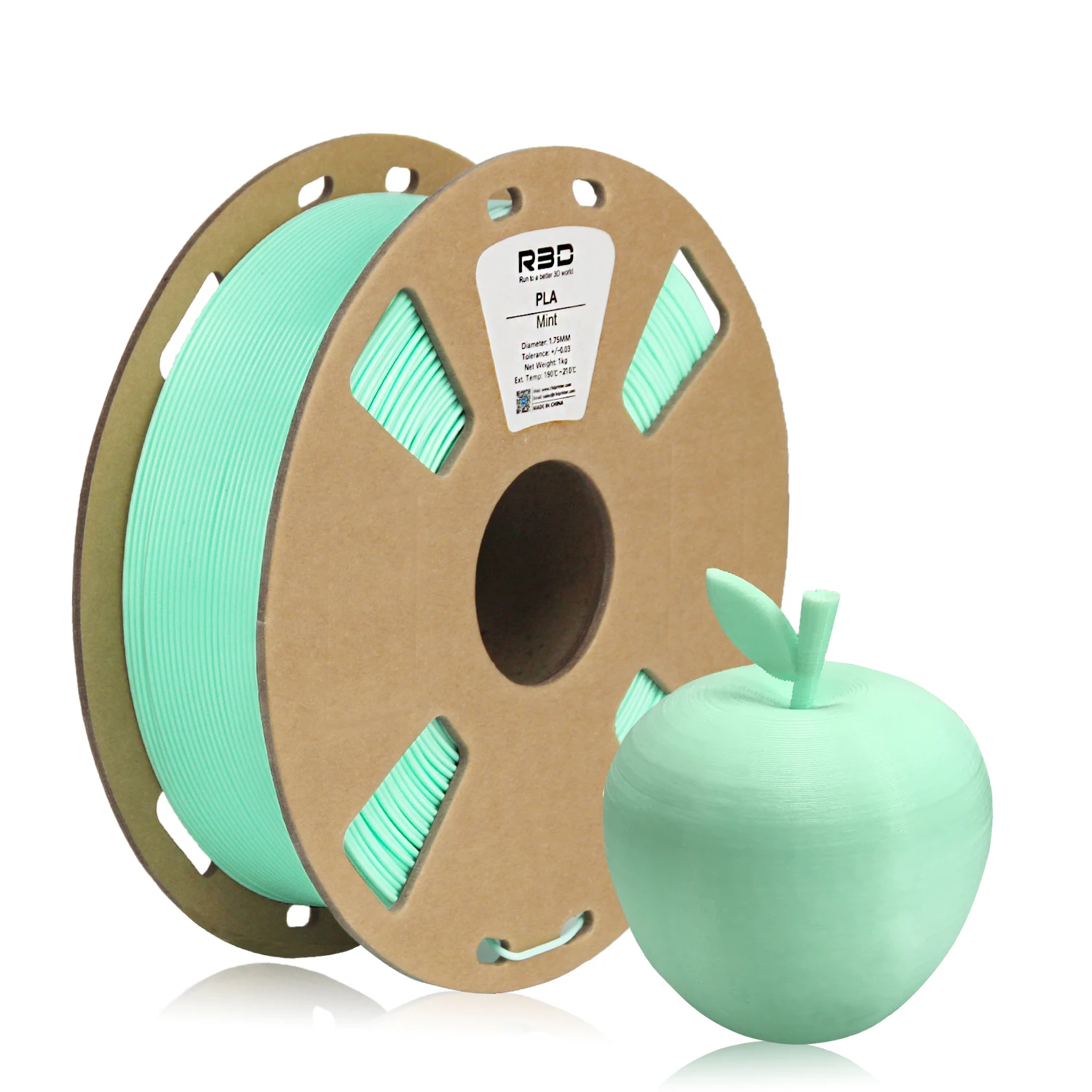 R3D Filament PLA Avocado Green 1.75mm 1KG Cardboard spool