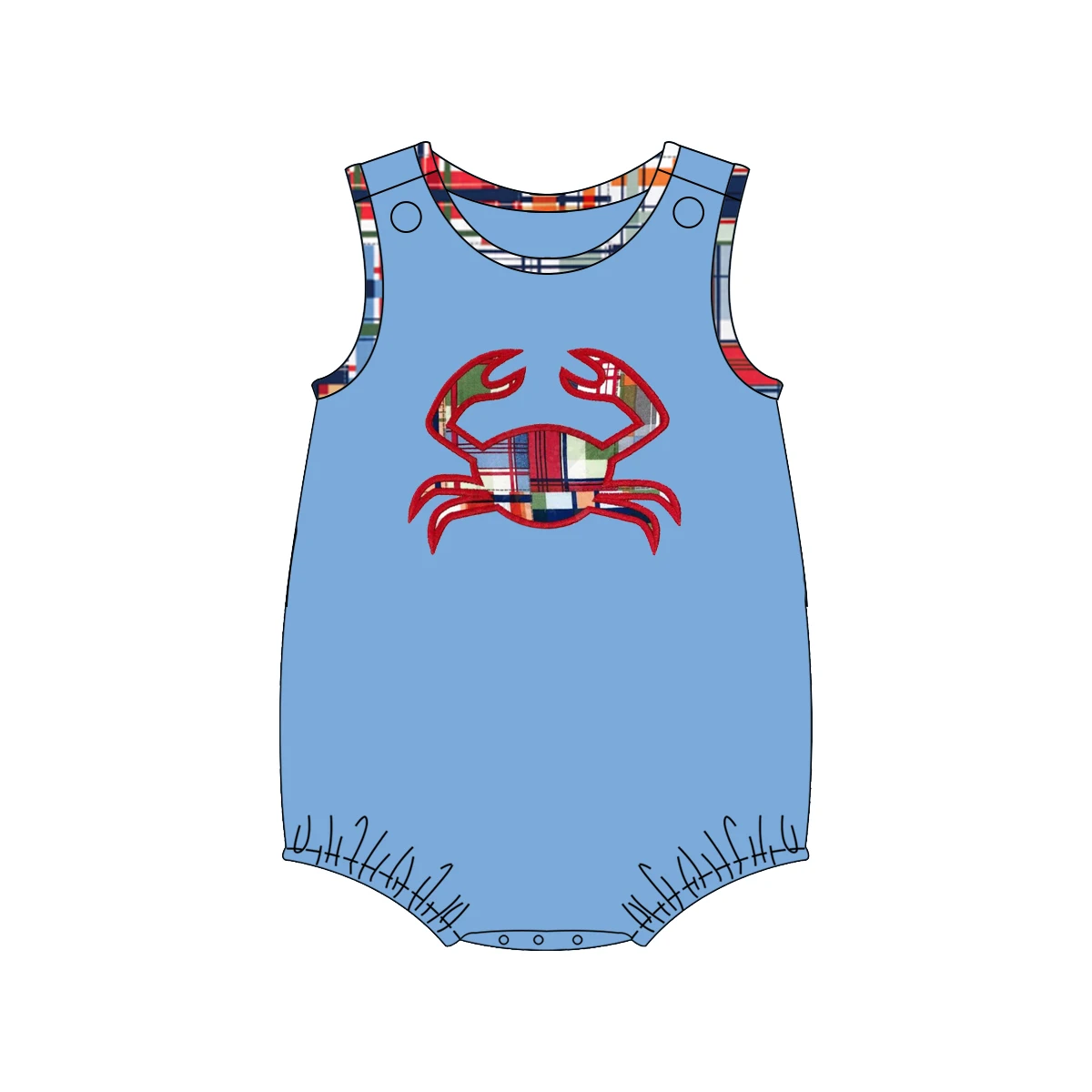 New product summer crab applique and printed shorts boutique baby girl clothing sets
