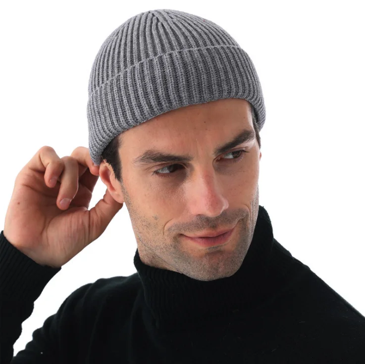 Custom jacquard Skull Fleece Ski Cap Embroidery Skully Wool Slouchy Warm Beanie Custom Winter Hat