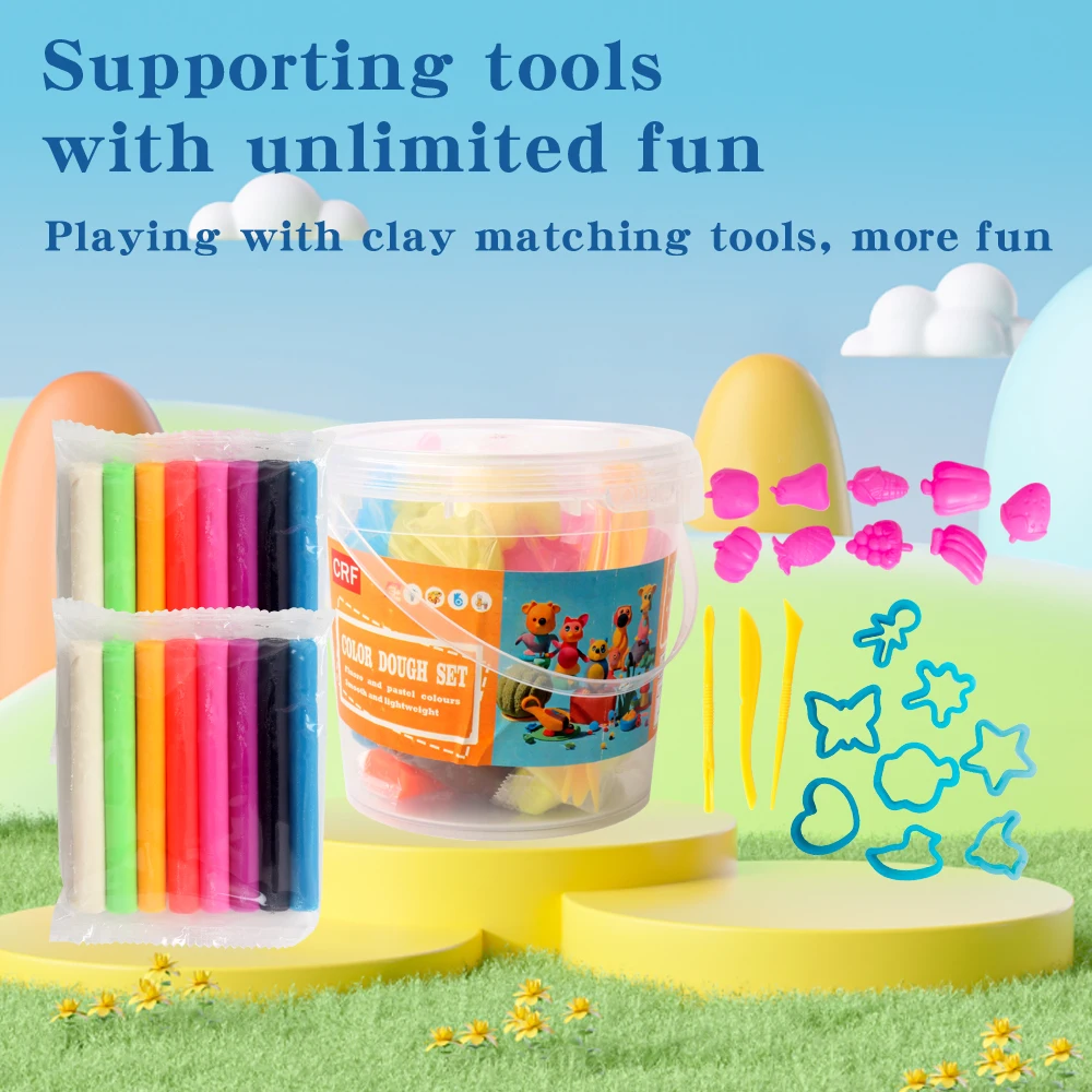 2024 Hot sell Air Dry Clay Kit Magic Ultra Light clay Diy modeling clay with tools for boys and girls color boxes