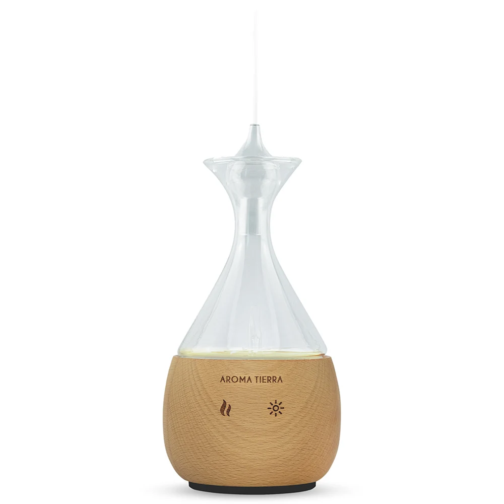 Чистый распылитель эфирного масла из чистого дерева и стекла. Безводный масляный диффузор без тепла пластикового масляного контакта