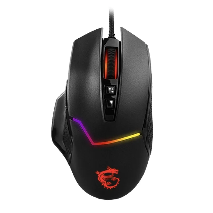 MSI Clutch GM20 FPS Gaming Mouse with 6200 DPI Wired RGB Symmetrical Design Support Adjustable Om.ron Switch