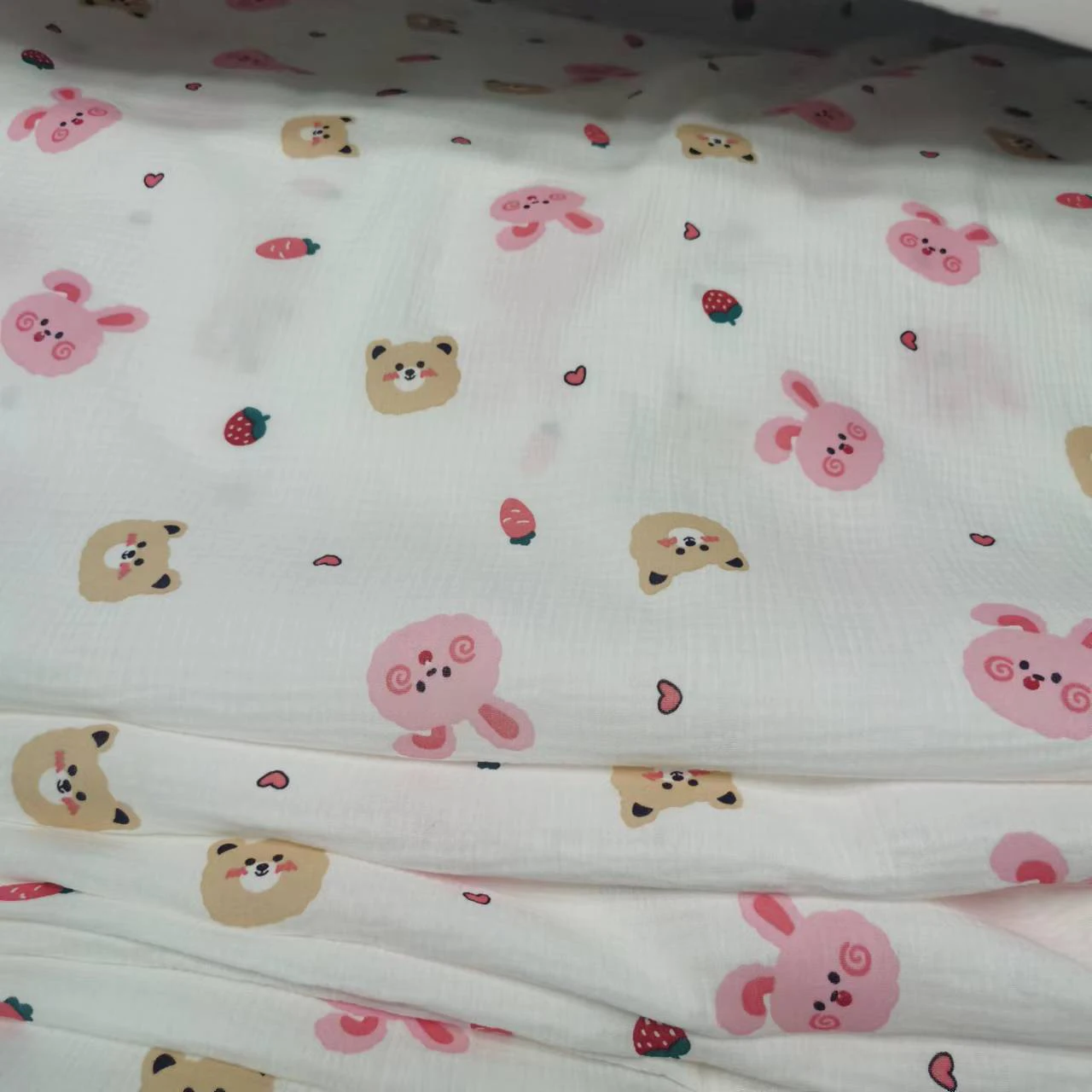wholesale rolls cheap baby crepe soft muslin double gauze 100% cotton fabric