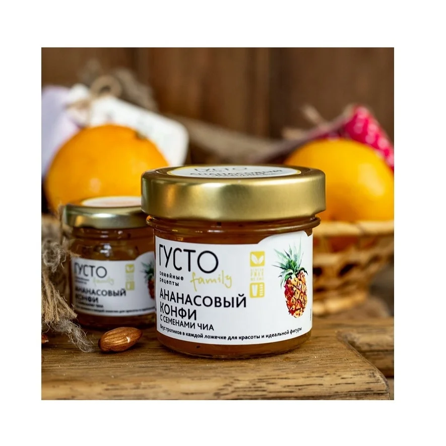 
130ml Organic pineapple confiture with chia seeds jam 