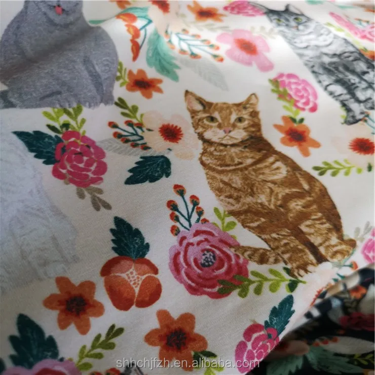 230gsm Printed Cotton Animal Pattern Jersey Knitting Cotton Printed Knitted Fabric Custom Design Printed Cotton Jersey Fabric