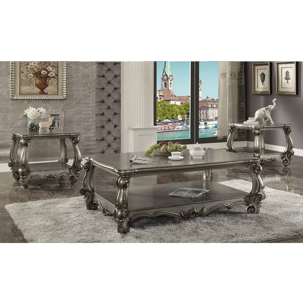 British Baroque Semicircle Sofa Soft fabric Antique Wooden Living Room Furniture Set