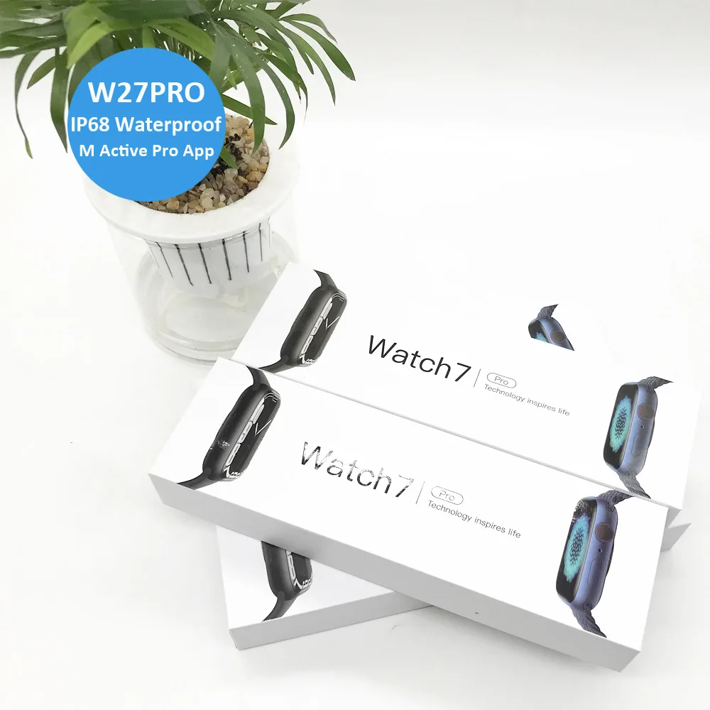 Смарт-часы iwo W27Pro две кнопки 44 мм серия 7 беспроводное зарядное устройство BT пароль для вызова NFC W27 Pro 2022