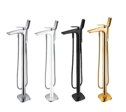 Chrome Gold Matt Black White Tub Filler Freestanding Bathtub Faucet Shower Mixer