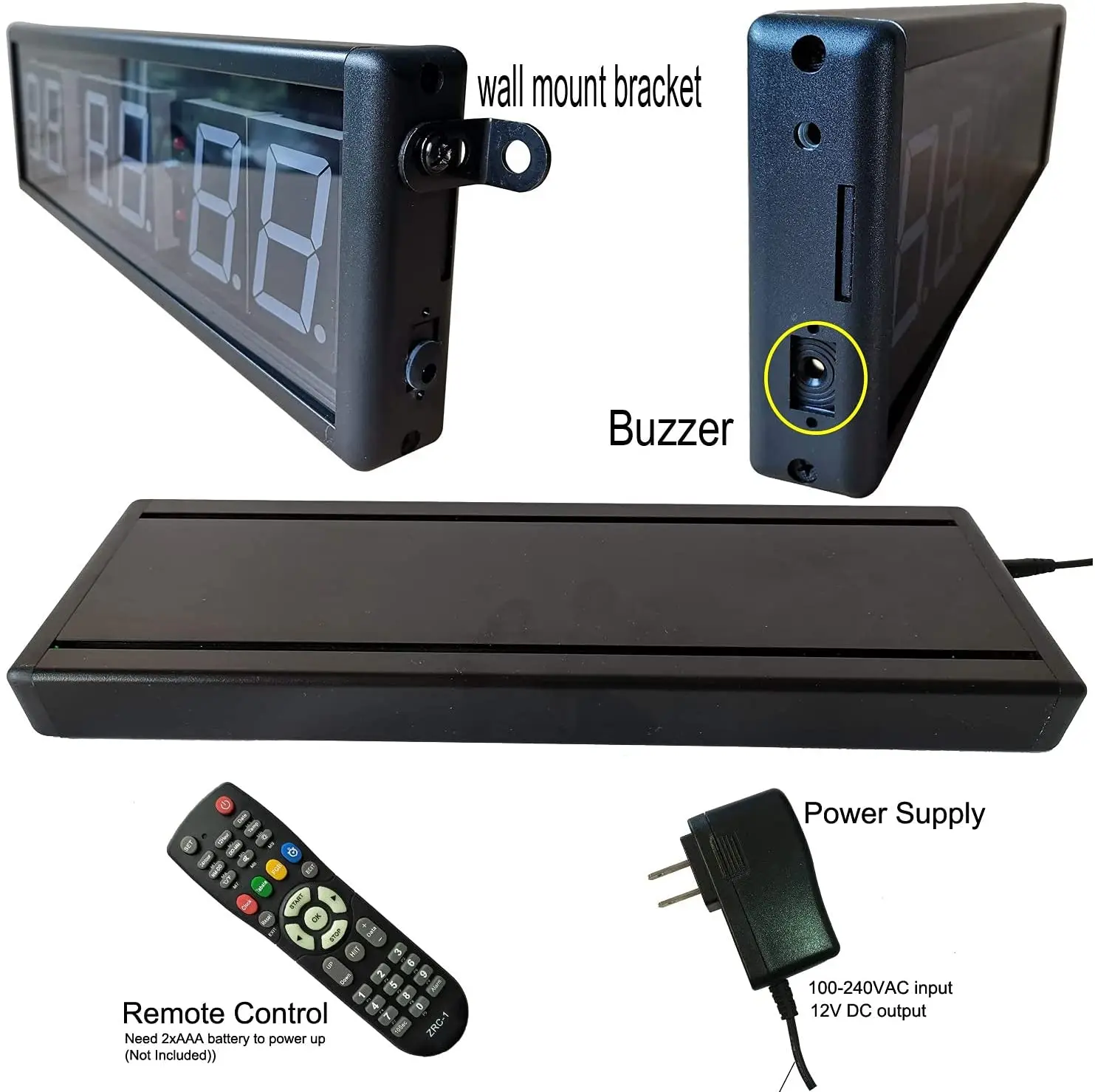 Aluminium Alloy Customized Training mini digital interval wall clock LED gym timer with Remote for Home Gym Fitness