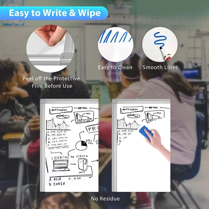 Flipchart Easel Stand White Board Tripod Height Adjustable Magnetic Portable Dry Erase Board Easel Whiteboard