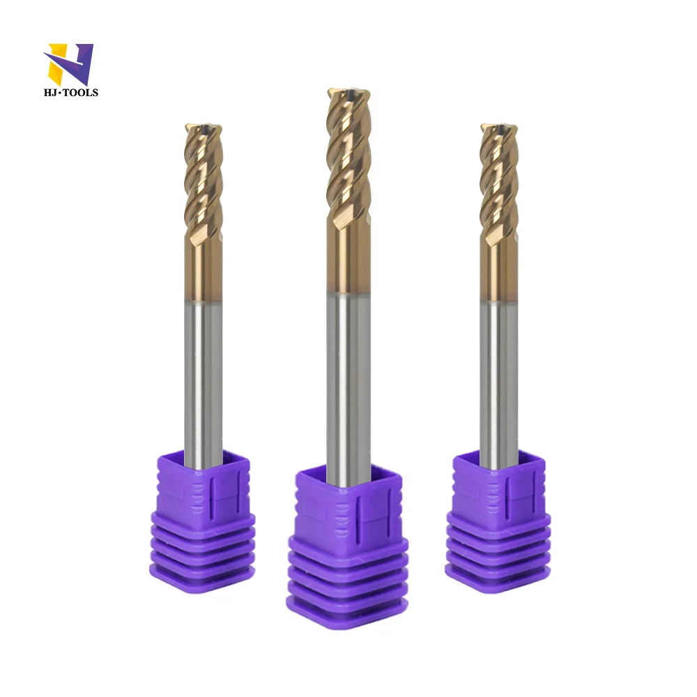 Carbide Long Neck End Mill 4 Flute Milling Cutter Solid Carbide Unequal helix Endmill for stainless steel and titanium