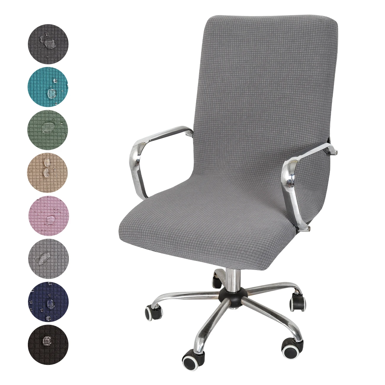 Spandex Stretch Jacquard Office Chair Cover Waterproof for Swivel Computer Chair Slipcover Medium Size