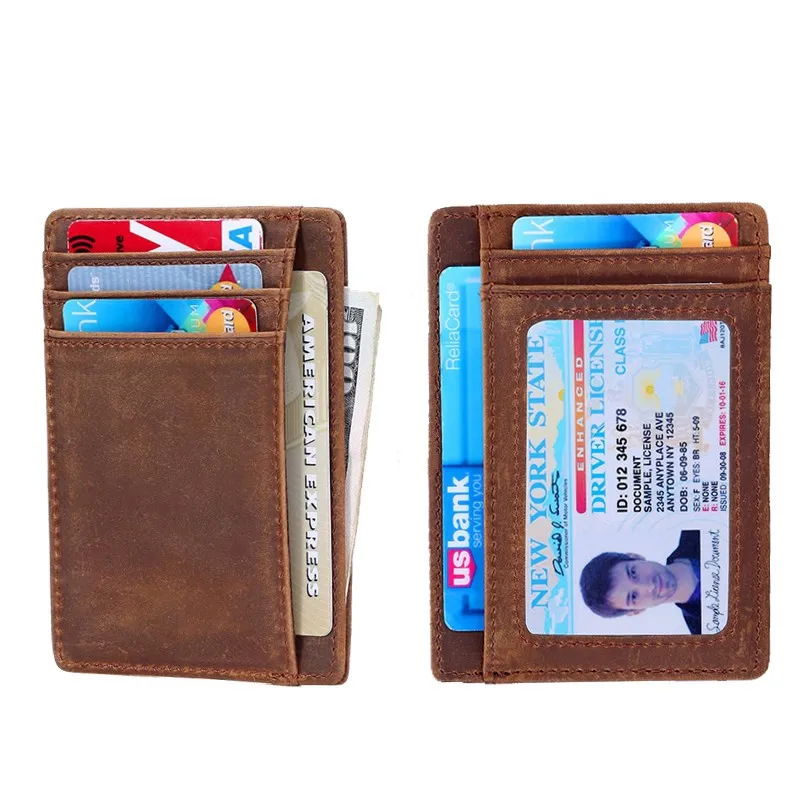 Мини-кошелек из кожи Крейзи Хорс с отделением для кредитных карт