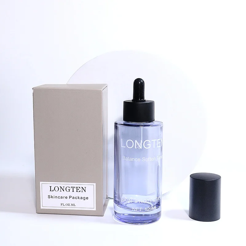 Hot selling 30ml serum bottle cosmetic packaging cylindrical transparent hair care essential oil essence glass dropper bottle