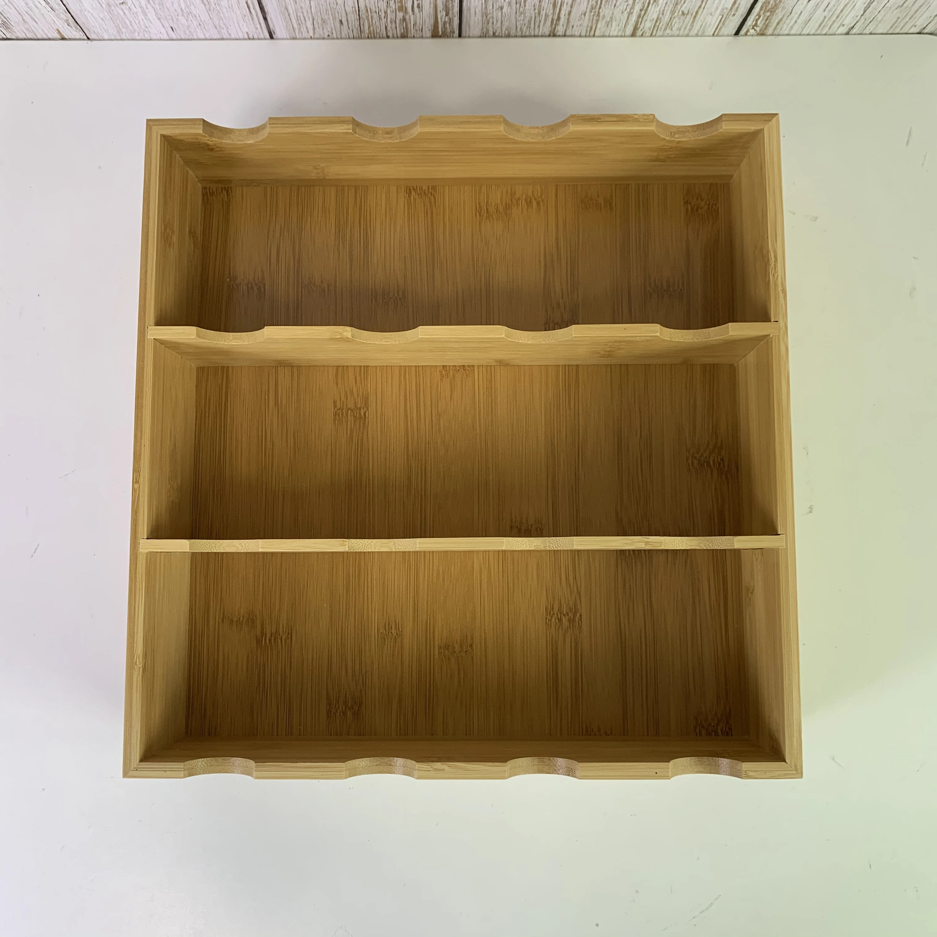 3-Tier Bamboo Spice Shelf with Foldable Leg.Versatile Bamboo Spice Rack Organizer for Countertop/Drawer Seasoning&Spice Holder