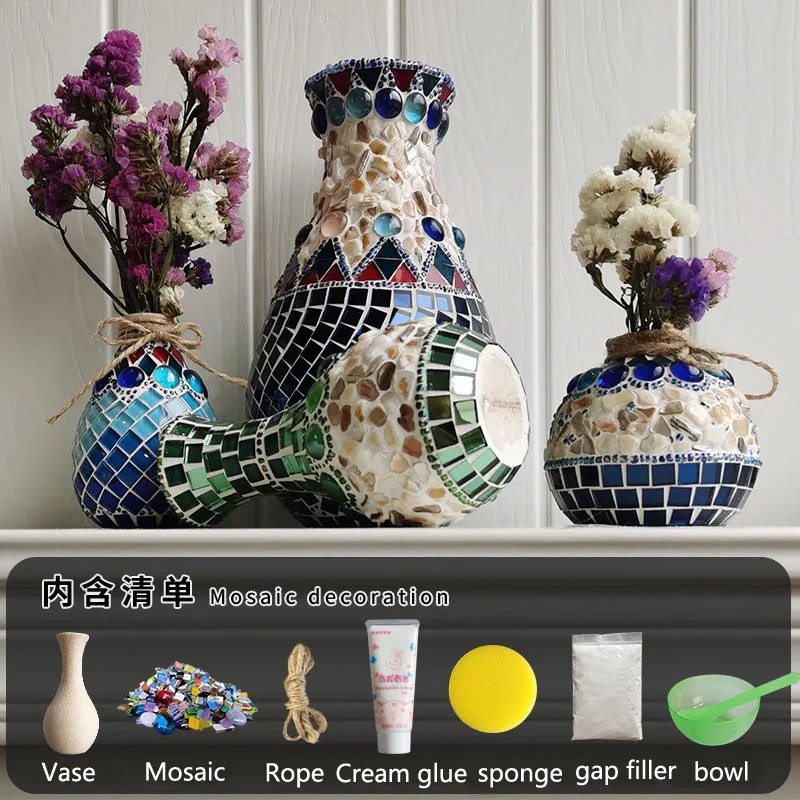 Diy Mosaic Vase Large Material Package Adult Production Children Educational Creative Toy Ornaments Family Decoration Diy Craft