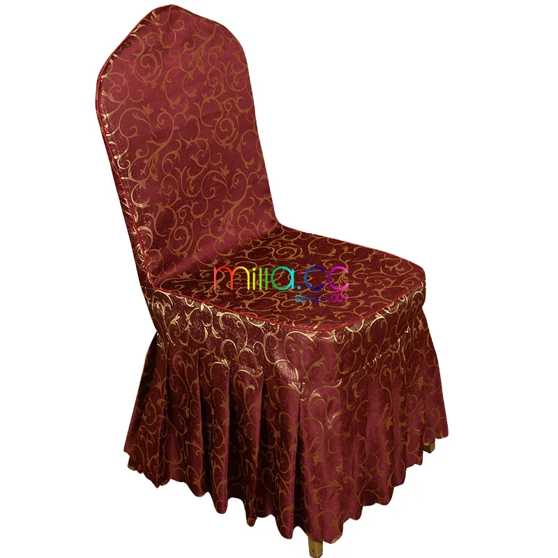 Burgundy Red Navy Blue Jacquard Chair Cover Fabric