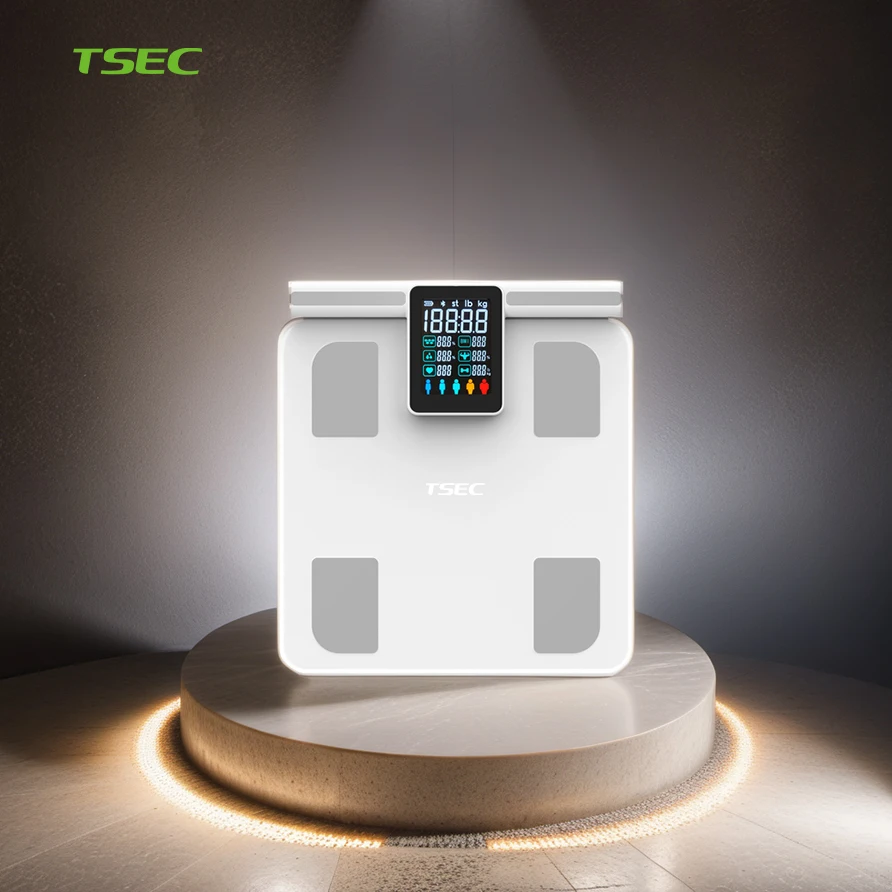 8 Electrodes Body Mass Index Smart Scale  Body Fat Bioimpedance Scale With Body Report