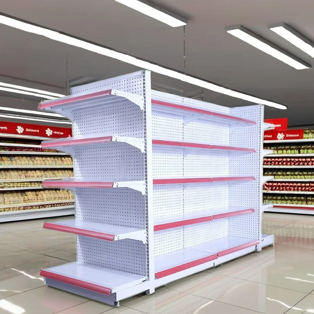 Factory price multi layers steel supermarket shelf/ high quality metal double/single sided fixed/rotary used gondola shelves