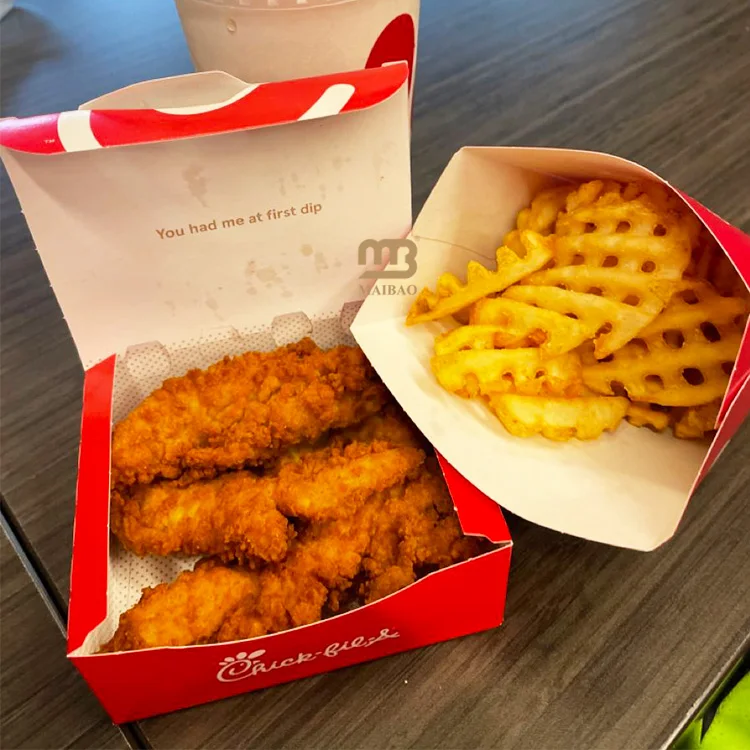 Takeaway Food Packaging Fried Chicken Chips Box Disposable Fries Burger Chicken Takeout Box Custom Fried Chicken Cardboard Boxes
