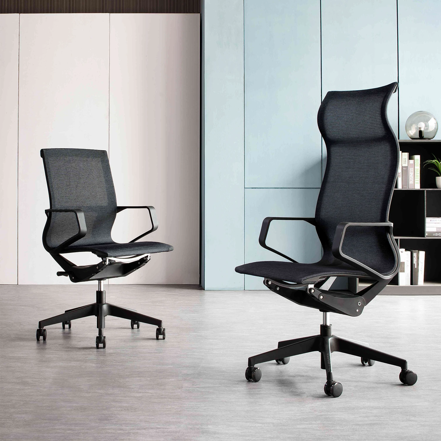 Fanccy full back revolving waiting room swing swivel recliner mesh ceo office chair mechanism with 360 degree