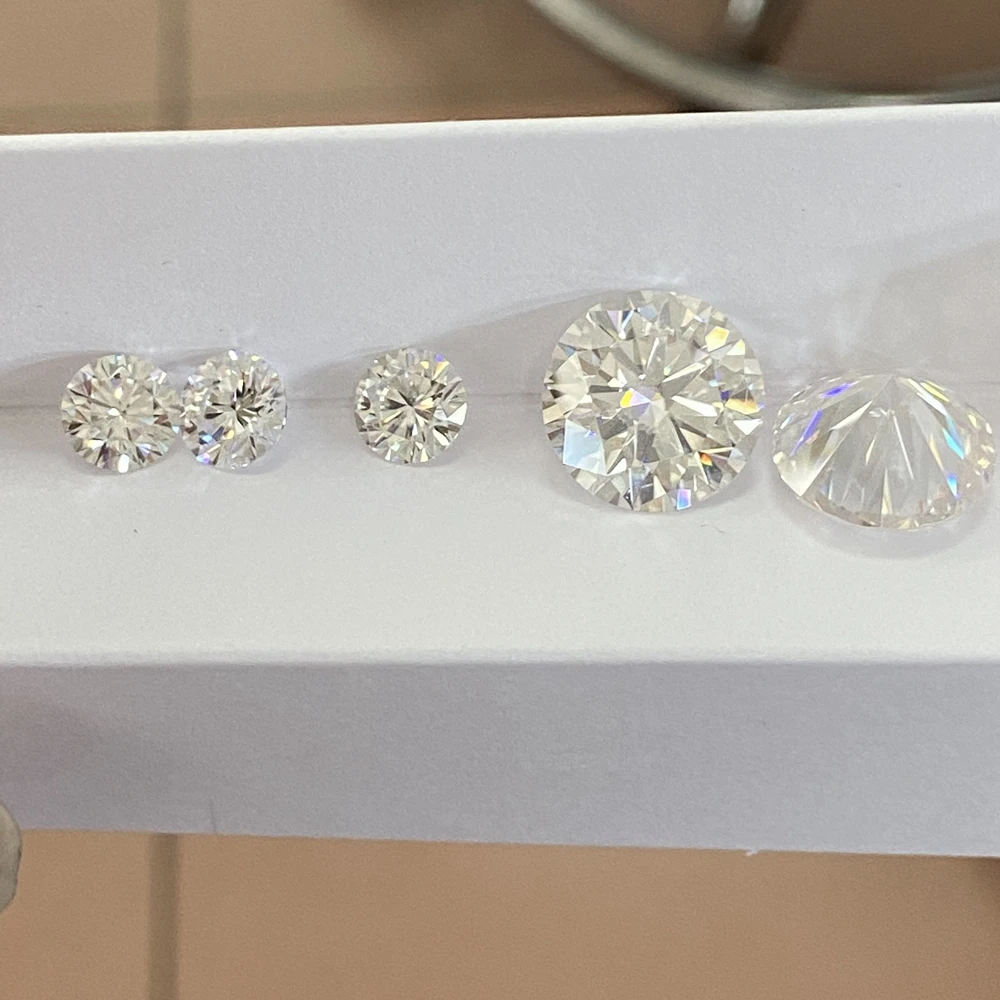 Оптовая продажа 1 карат свободные Moissanite круглые 6 5 мм белый синтетический алмаз
