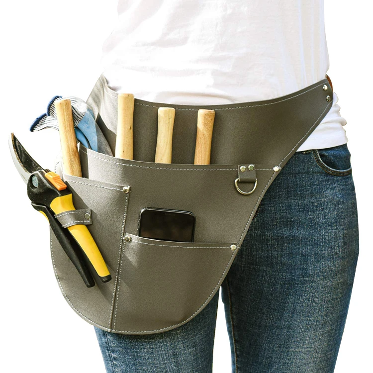 Adjustable Utility Waist Pouch Gardener Working Apron Gardening Tool Belt Leather
