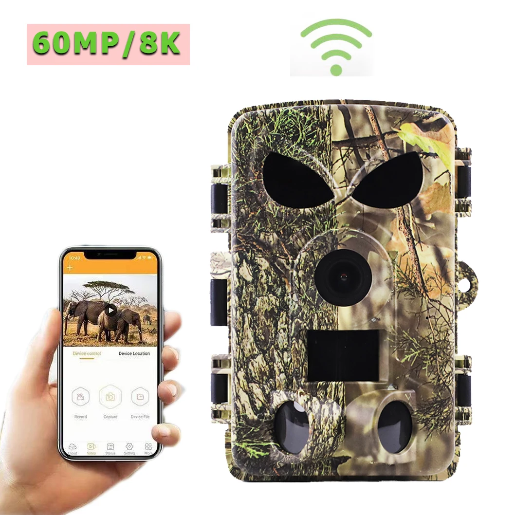 No Glow Wildlife Trail Camera Waterproof 8K Camo Imaging Wifi Hunting-Camera Wild Camera With Night Vision