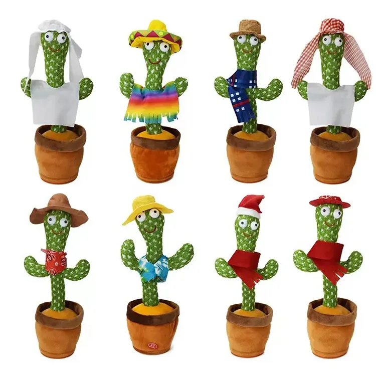 Dancing Cactus Singing Dancing Saxophone Plush Doll Stuffed Toy Christmas Gifts For Children